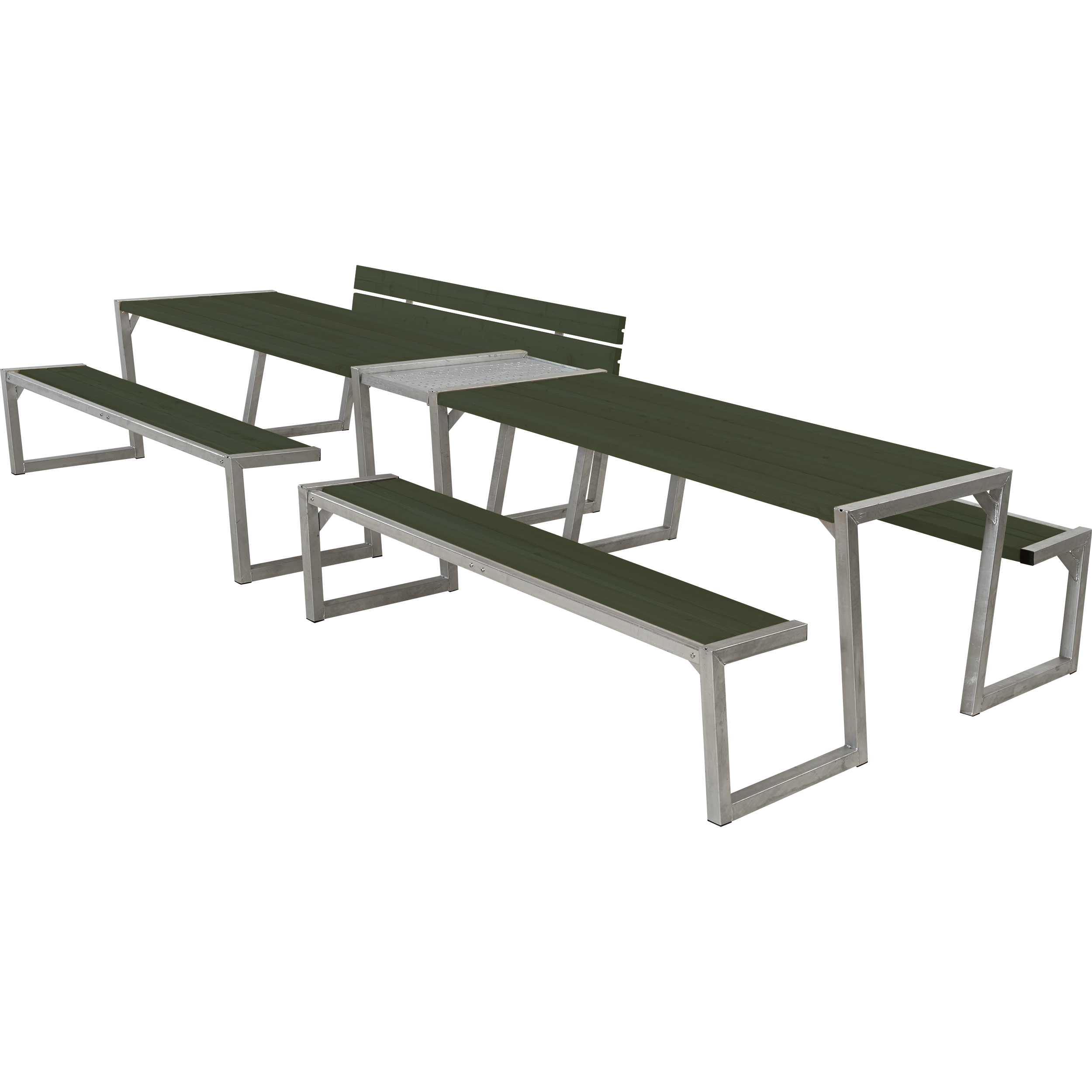 Zigma Bord/Bænkesæt m/1 ryglæn - 392 cm - Grøn