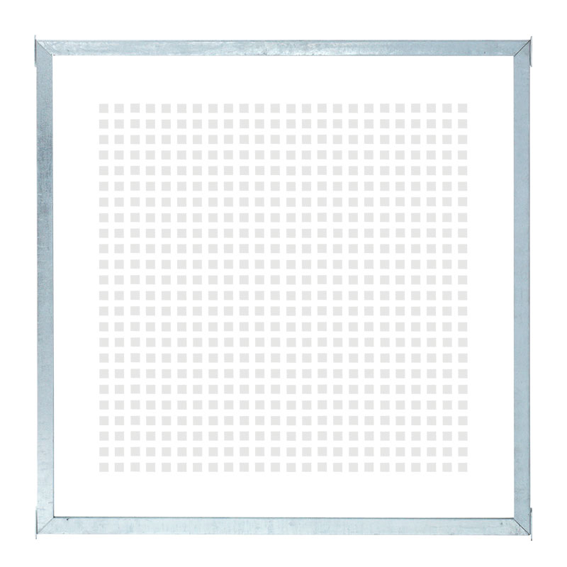 Hærdet Glashegn med ramme og frostede felter - 90×90 cm