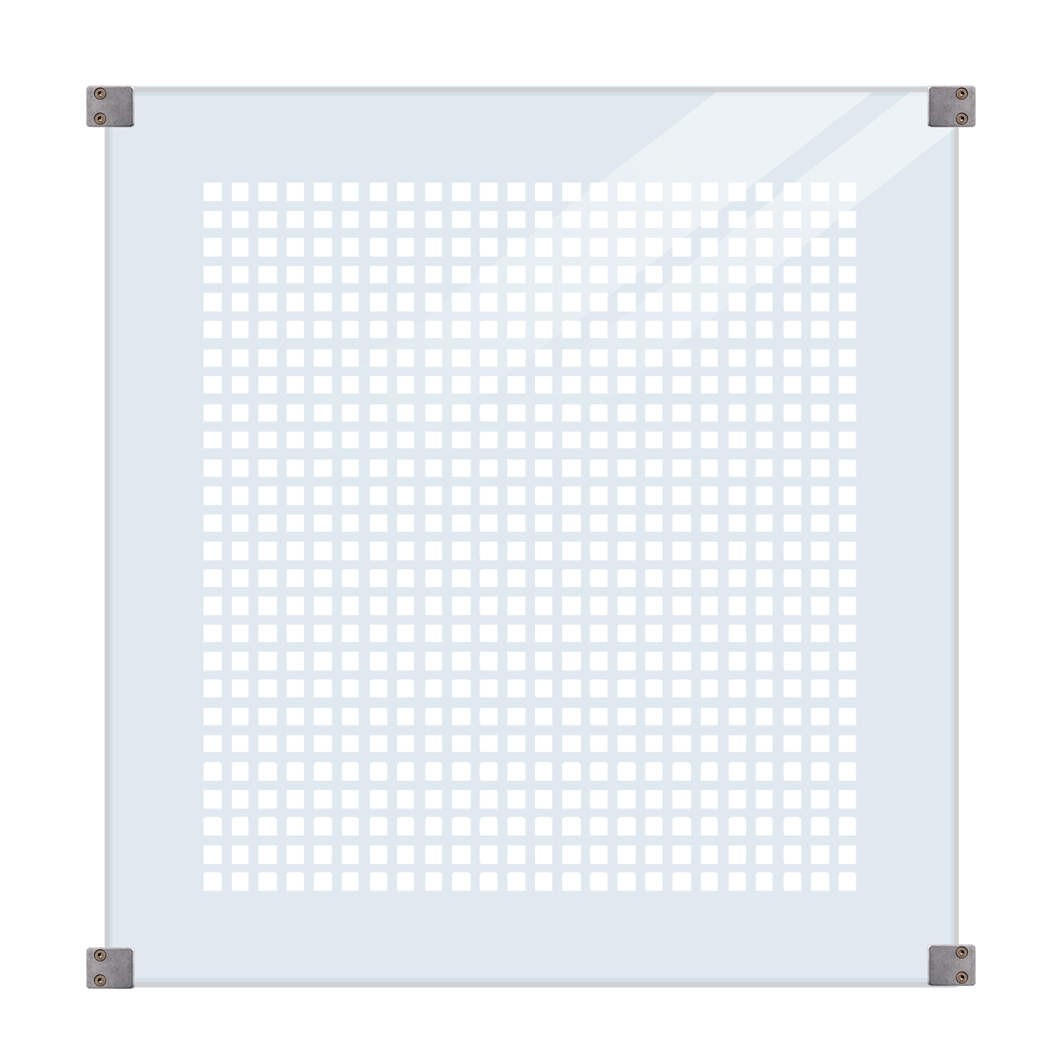 Hærdet Glashegn - m/frostede felter - 90×91 cm