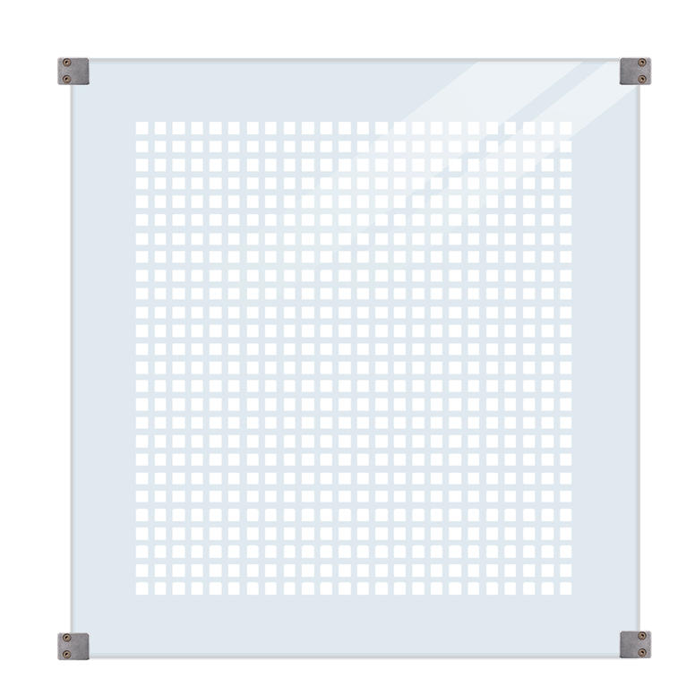 Gehärtetes Glaszaun m/matten Feldern - 90×90 cm