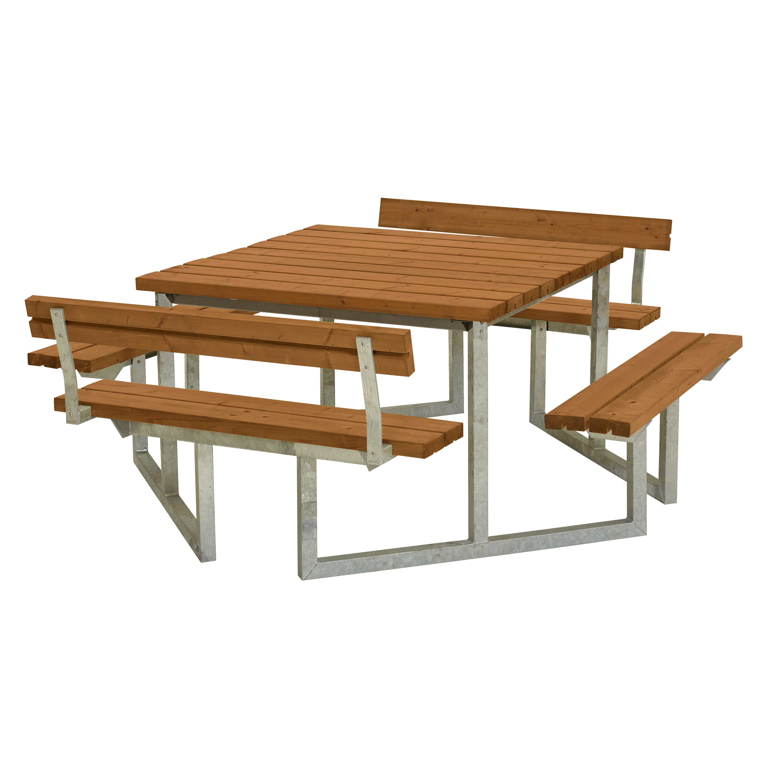 Twist Bord/Bænkesæt m/2 ryglæn - 204 cm - Grundmalet Teak
